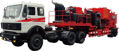 trailer-mounted cementing unit